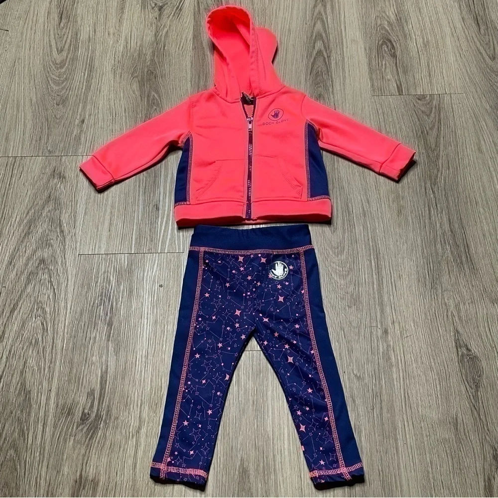 Body Glove Leggings with Hoodie Jacket - 2pcs Matching Set | Baby 12 Months